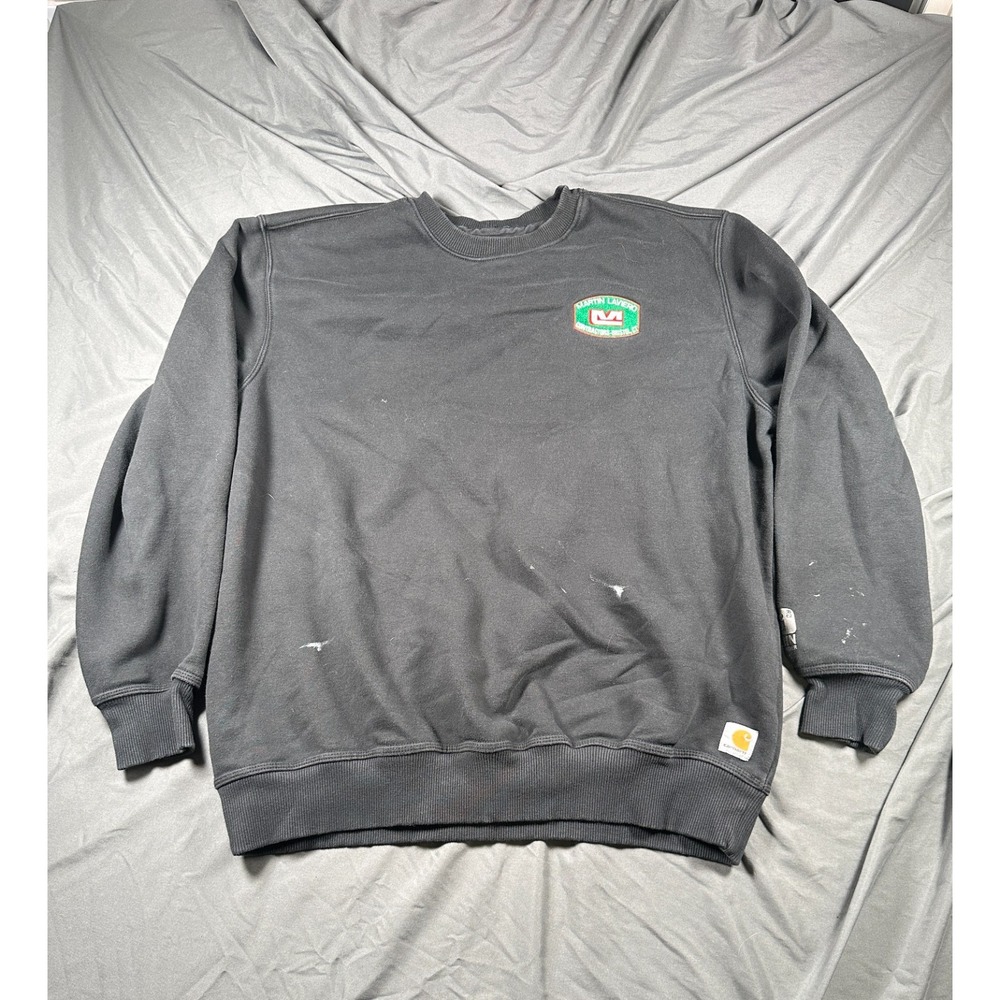 Carhartt Rain Defender Original Fit Sweatshirt Mens XL Gray Logo Fleece‎ Lined